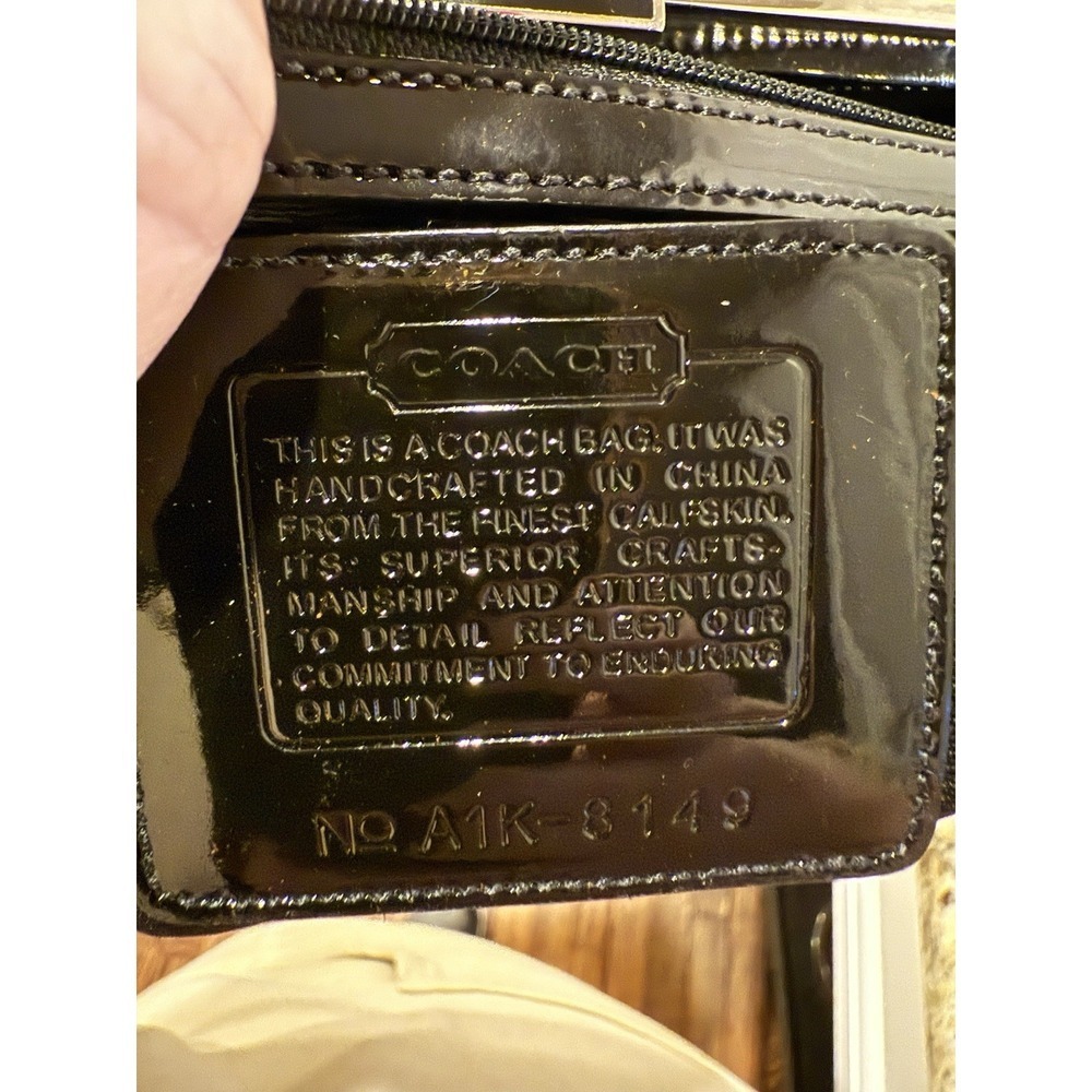 Rare Vintage Coach 2001 Black Patent Leather Shoulder Evening Bag Clutch Purse - Picture 13 of 14